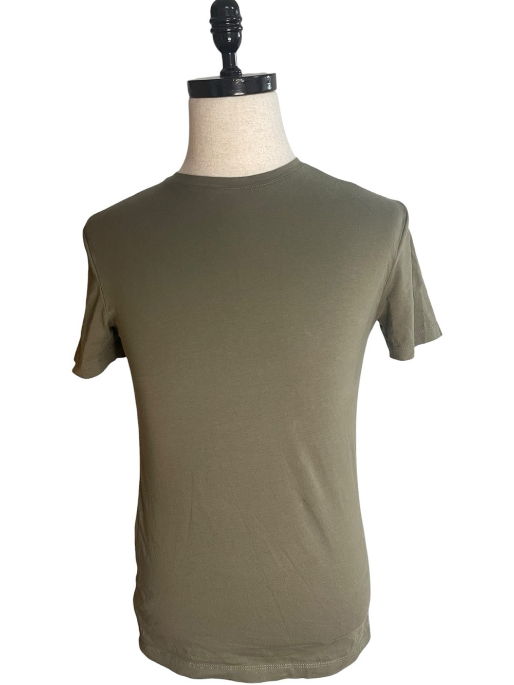 Zara Man Basic Slim Fit T-Shirt Olive Green